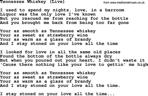 lyrics for tennessee whiskey